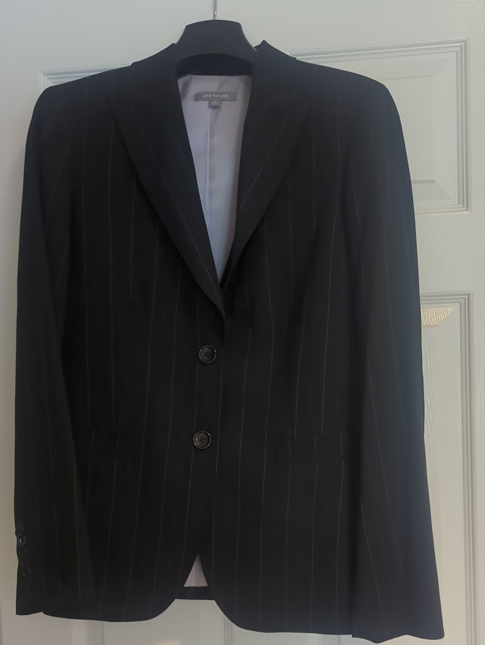 Ann Taylor Black Pinstripe Blazer